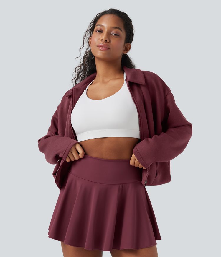 Veste décontractée SpacerTek™ à manches longues, col et plis, avec fermeture éclair