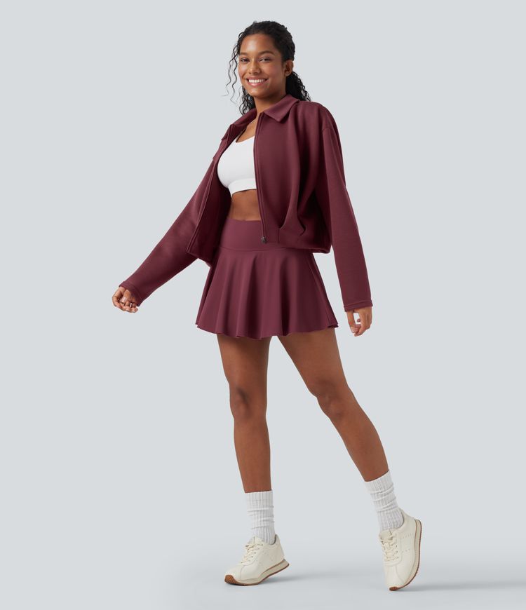 Veste décontractée SpacerTek™ à manches longues, col et plis, avec fermeture éclair