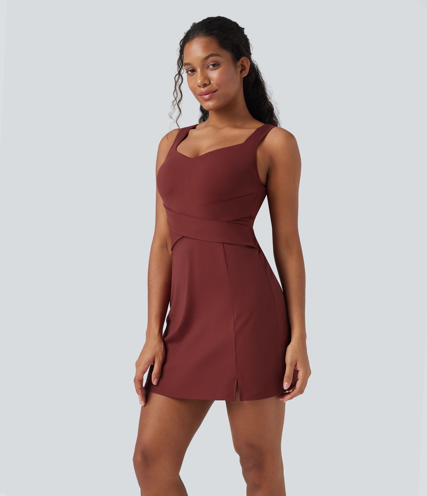 SoftlyZero™ Airy Tummy Control 2-Piece Cool Touch Mini Workout Active Dress with Pocket