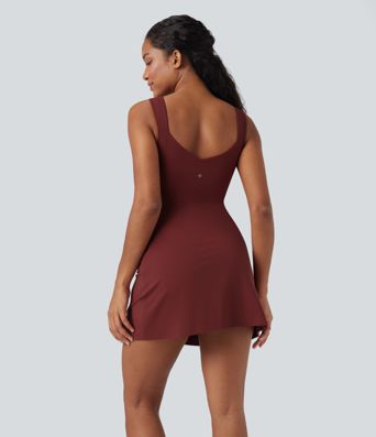 SoftlyZero™ Airy Tummy Control 2-Piece Cool Touch Mini Workout Active Dress with Pocket