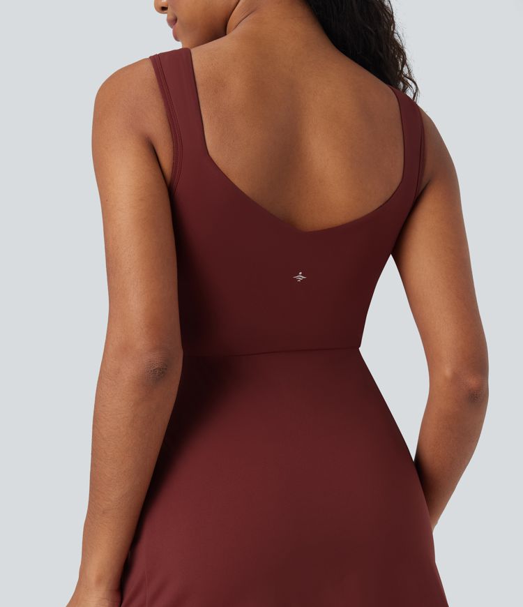 SoftlyZero™ Airy Tummy Control 2-Piece Cool Touch Mini Workout Active Dress with Pocket