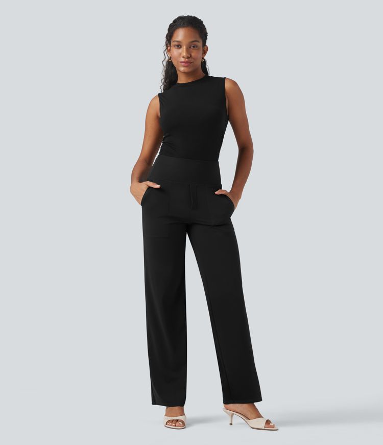 Halara UltraSculpt™ High Waisted Tummy Control Straight Leg Work Pants with Pockets