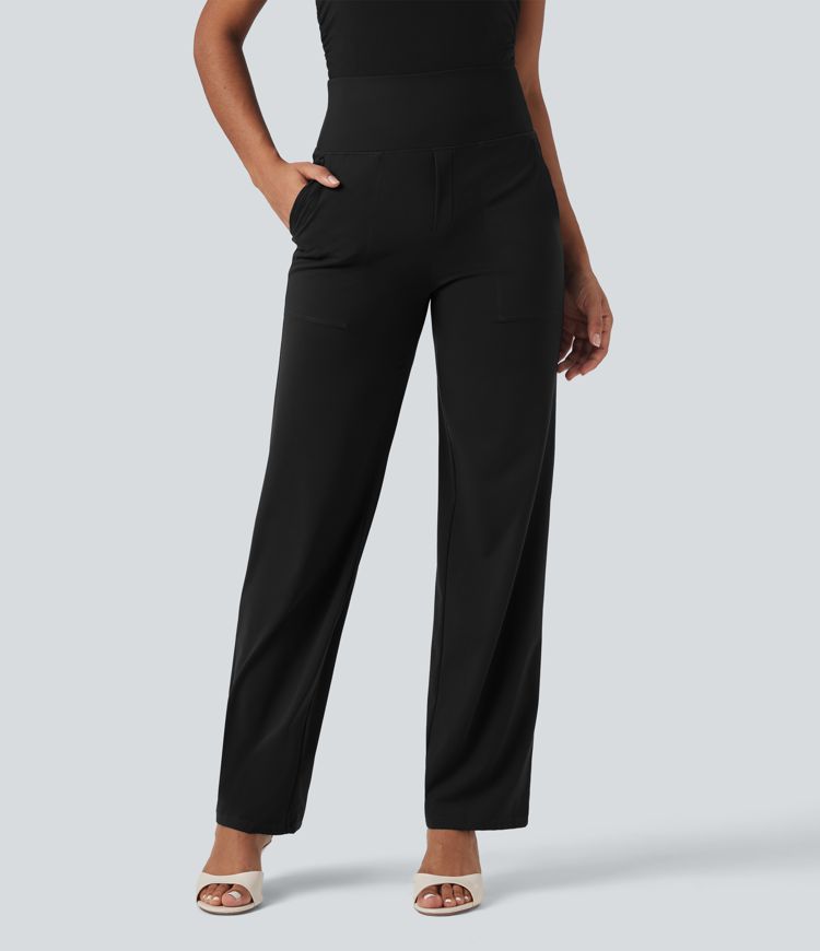 Halara UltraSculpt™ SoCinched High Waisted Tummy Control Straight Leg Work Pants with Pockets