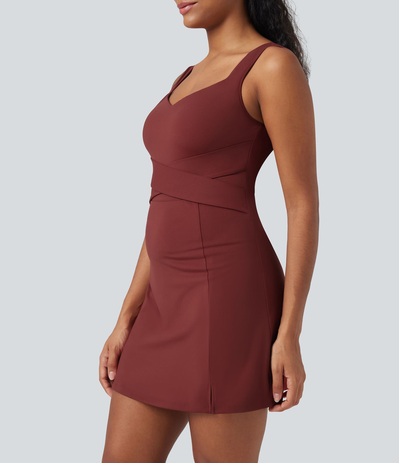 SoftlyZero™ Airy Tummy Control 2-Piece Cool Touch Mini Workout Active Dress with Pocket