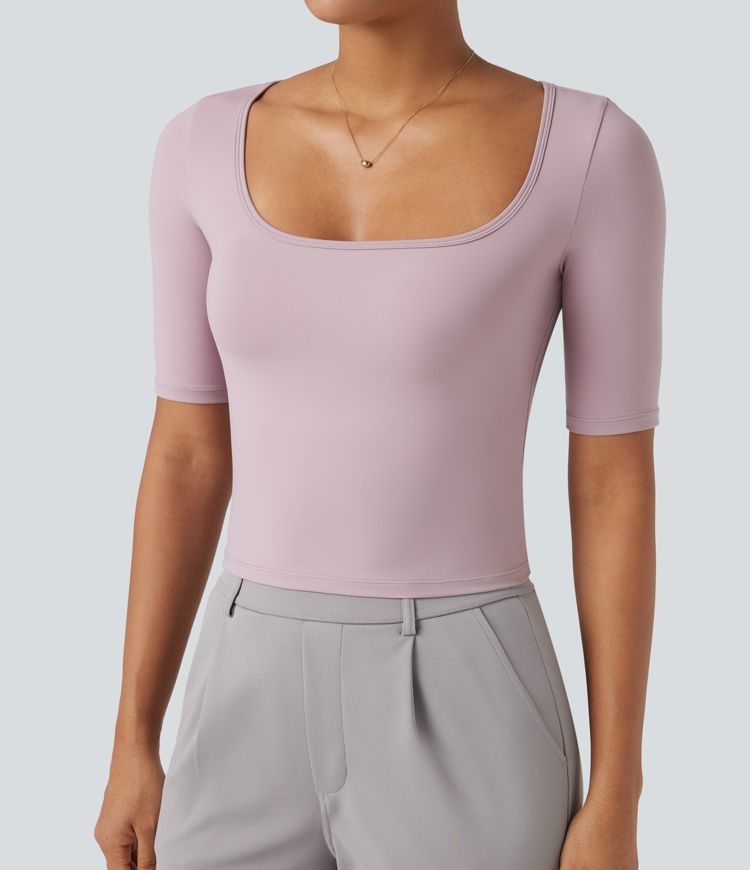 SoftlyZero™ Airy Scoop Neck Short Sleeve Cool Touch Work T-Shirt