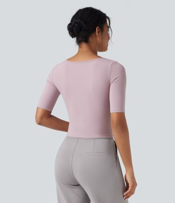 SoftlyZero™ Airy Scoop Neck Short Sleeve Cool Touch Work T-Shirt