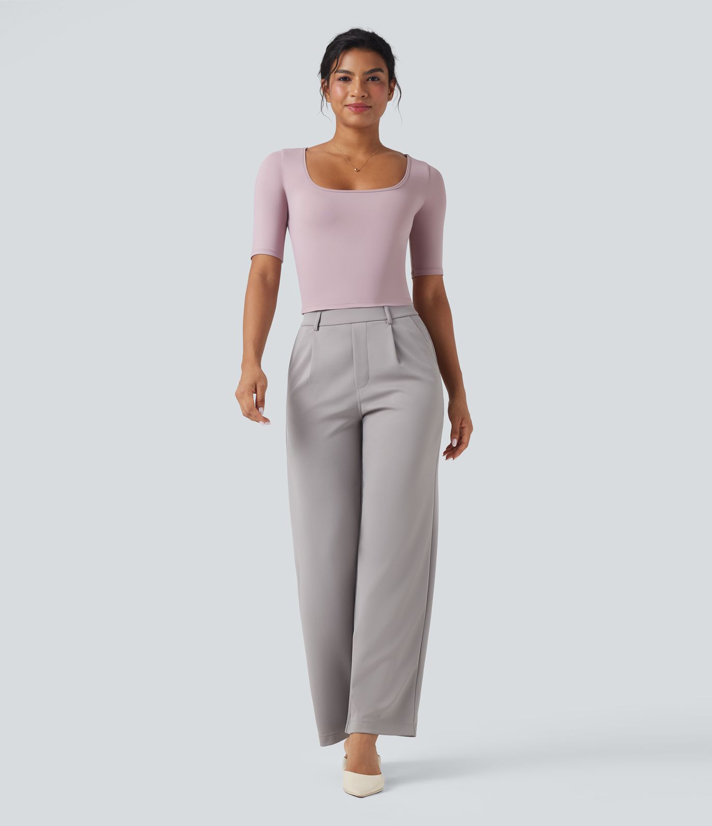 SoftlyZero™ Airy Scoop Neck Short Sleeve Cool Touch Work T-Shirt