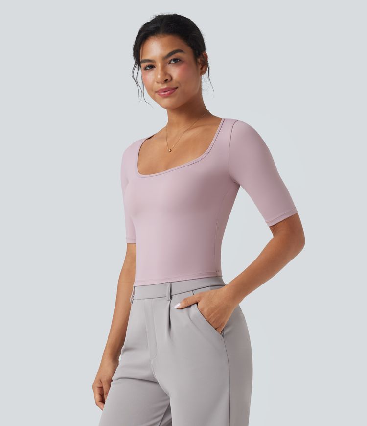 SoftlyZero™ Airy Scoop Neck Short Sleeve Cool Touch Work T-Shirt