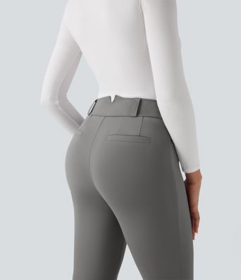 Halara Flex™ zúžené pracovní kalhoty 7/8 s vysokým pasem a kapsami