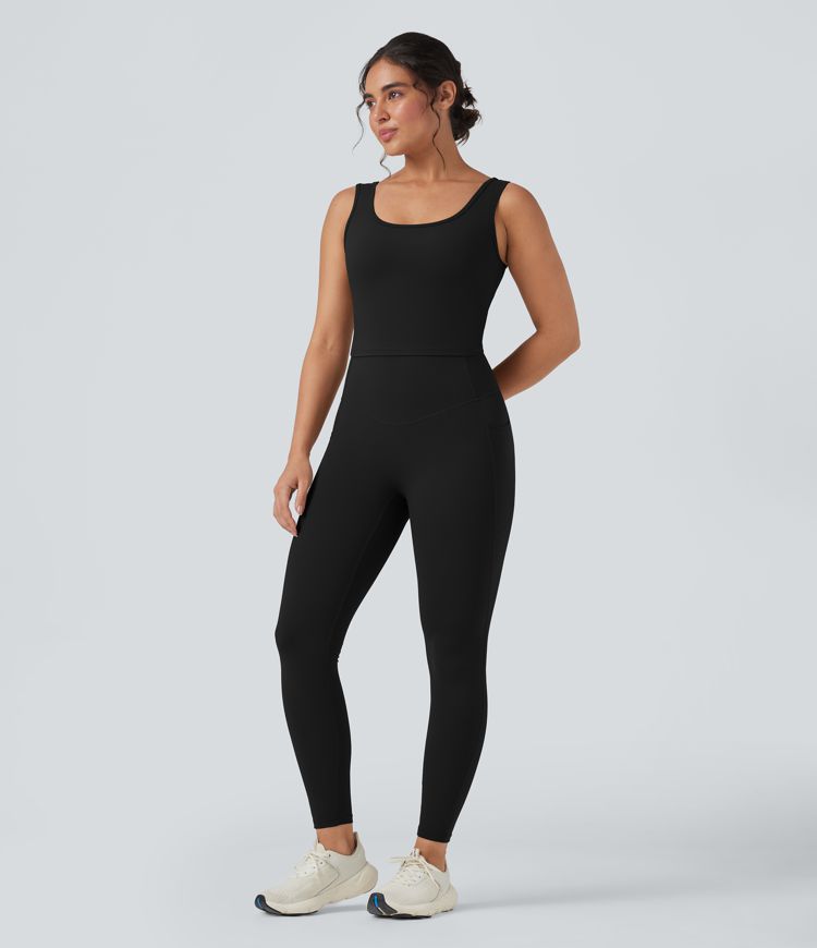 Top corto de yoga Halara UltraSculpt™ cruzado con cuello en U 