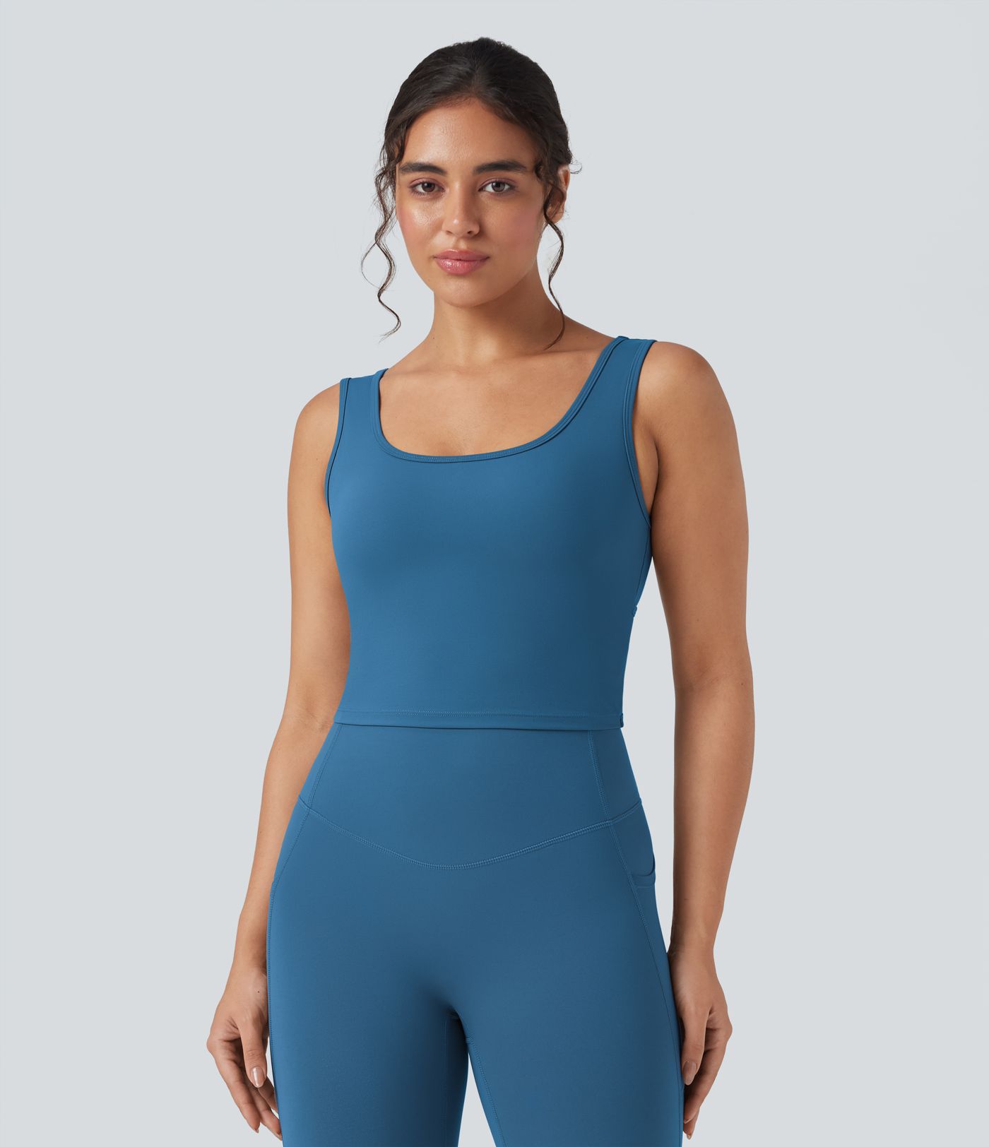Halara UltraSculpt™ U Neck Crossover Cropped Yoga Tank Top