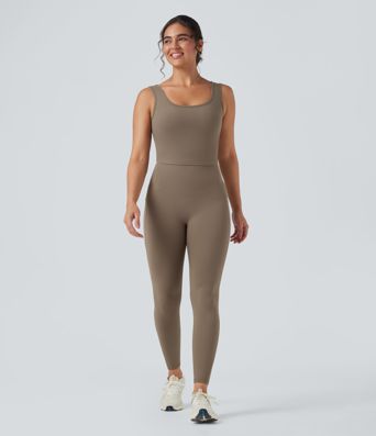 Halara UltraSculpt™ U Neck Crossover Cropped Yoga Tank Top