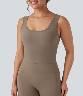 Halara UltraSculpt™ U Neck Crossover Cropped Yoga Tank Top