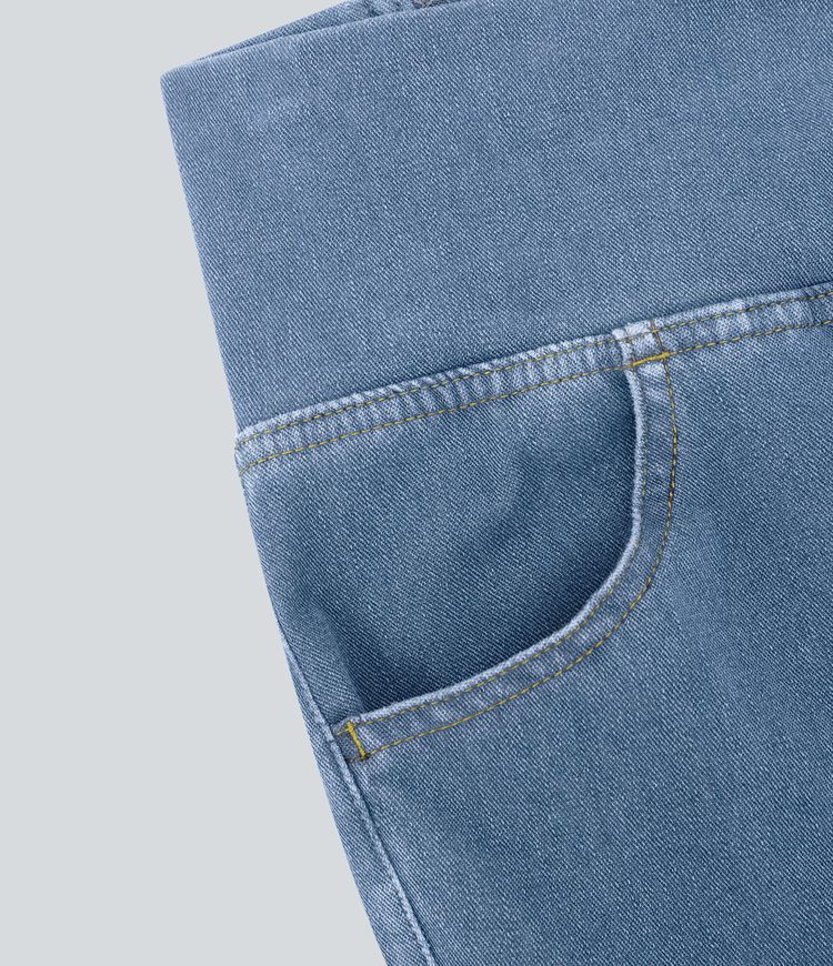 Halara Flex™ High Waisted Crossover Pocket Cool Touch Washed Casual Jeans