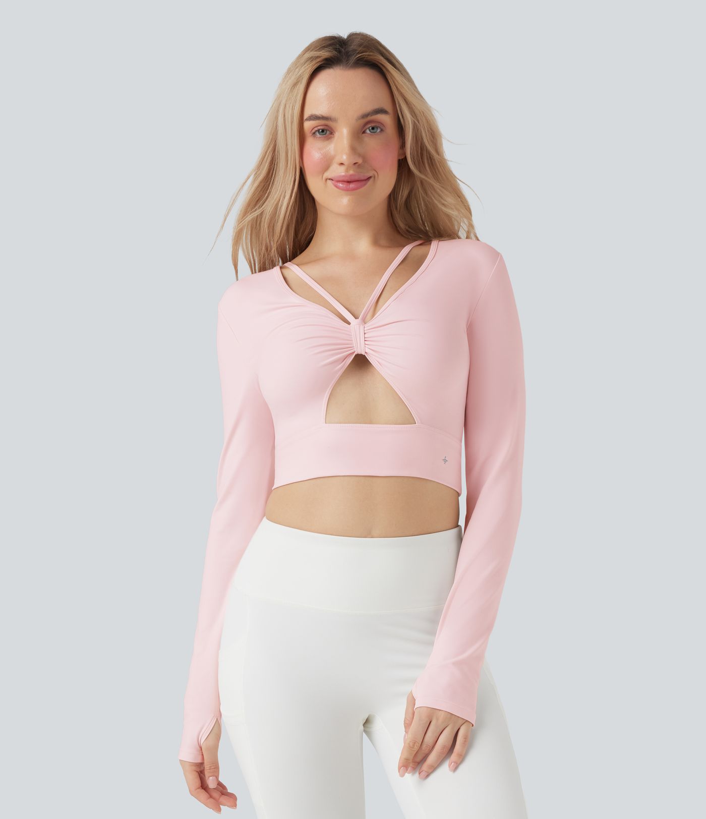 SoftlyZero™ Plush Cut-out Thumb Holes Yoga Sports Top-Front and Back Wearable