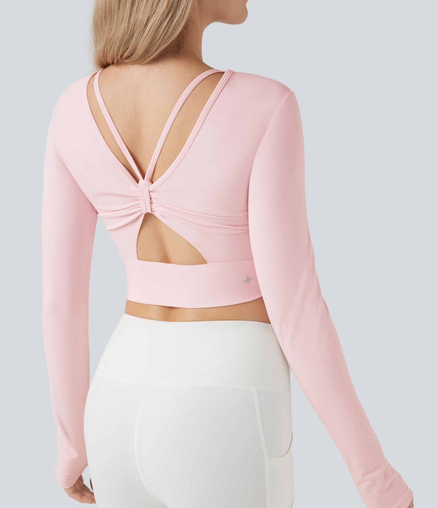 Haut de sport yoga SoftlyZero™ Plush à découpes et trous pouces - Réversible devant et dos