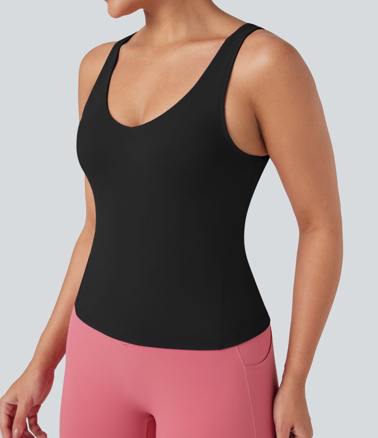 Halara UltraSculpt™ Débardeur de yoga à décolleté en V profond et dos échancré Halara UltraSculpt™ Débardeur de yoga à décolleté en V profond et dos échancré
