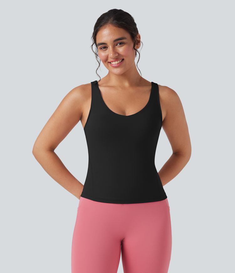Halara UltraSculpt™ Débardeur de yoga à décolleté en V profond et dos échancré Halara UltraSculpt™ Débardeur de yoga à décolleté en V profond et dos échancré