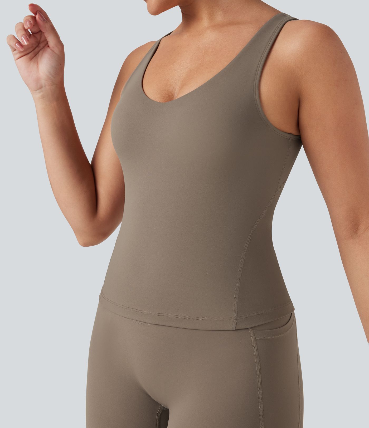 Halara UltraSculpt™ Deep V-Neck Scoop Back Yoga Tank Top