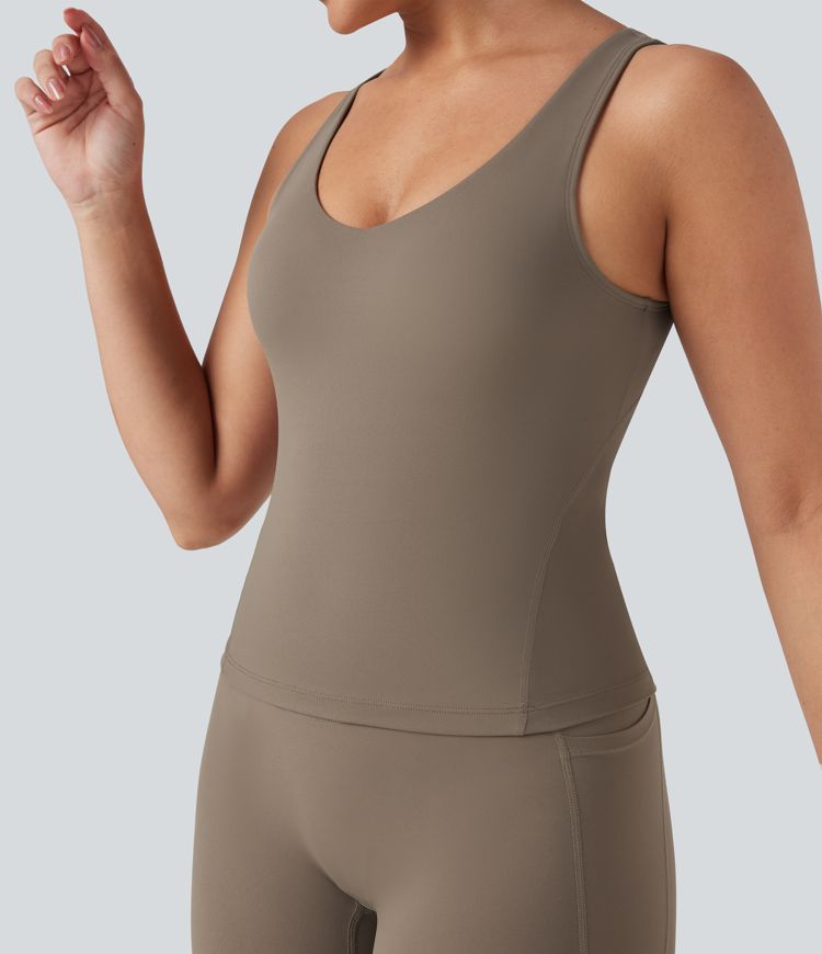 Halara UltraSculpt™ Deep V-Neck Scoop Back Yoga Tank Top