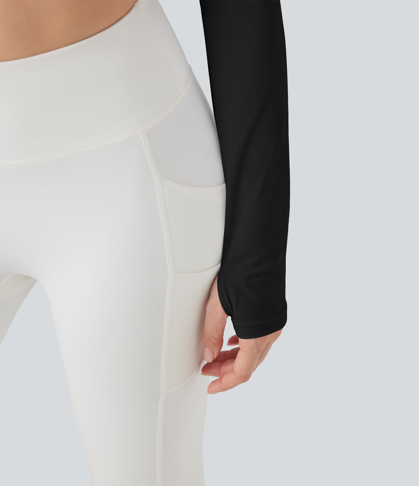 SoftlyZero™ Plush Cut-out Thumb Holes Yoga Sports Top-Front and Back Wearable