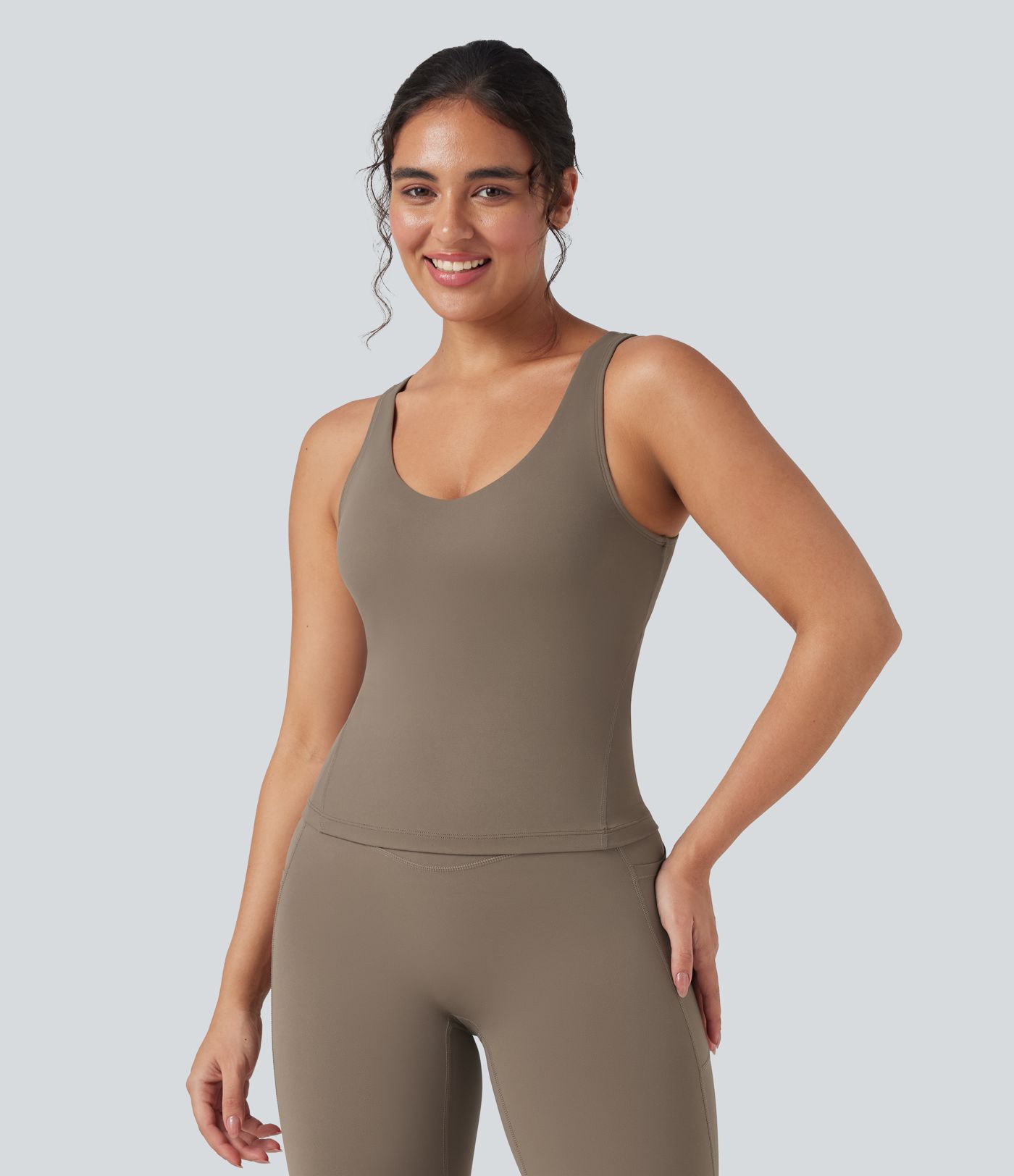 Halara UltraSculpt™ Deep V-Neck Scoop Back Yoga Tank Top
