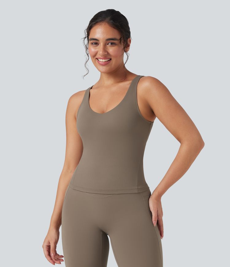 Halara UltraSculpt™ Deep V-Neck Scoop Back Yoga Tank Top