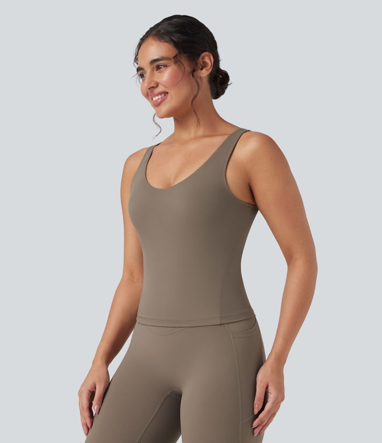 Halara UltraSculpt™ Deep V-Neck Scoop Back Yoga Tank Top