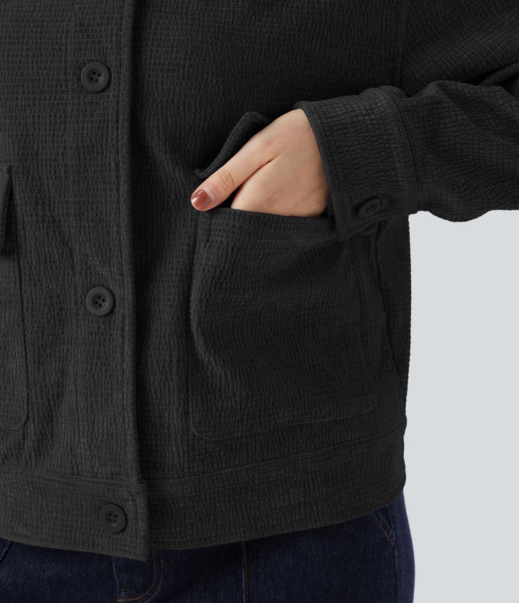 Long Sleeve Casual Jacket with Pockets