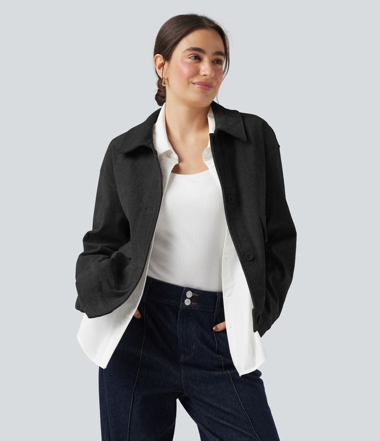 Long Sleeve Casual Jacket with Pockets