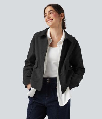 Long Sleeve Casual Jacket with Pockets