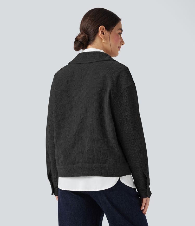 Long Sleeve Casual Jacket with Pockets