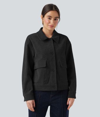 Long Sleeve Casual Jacket with Pockets