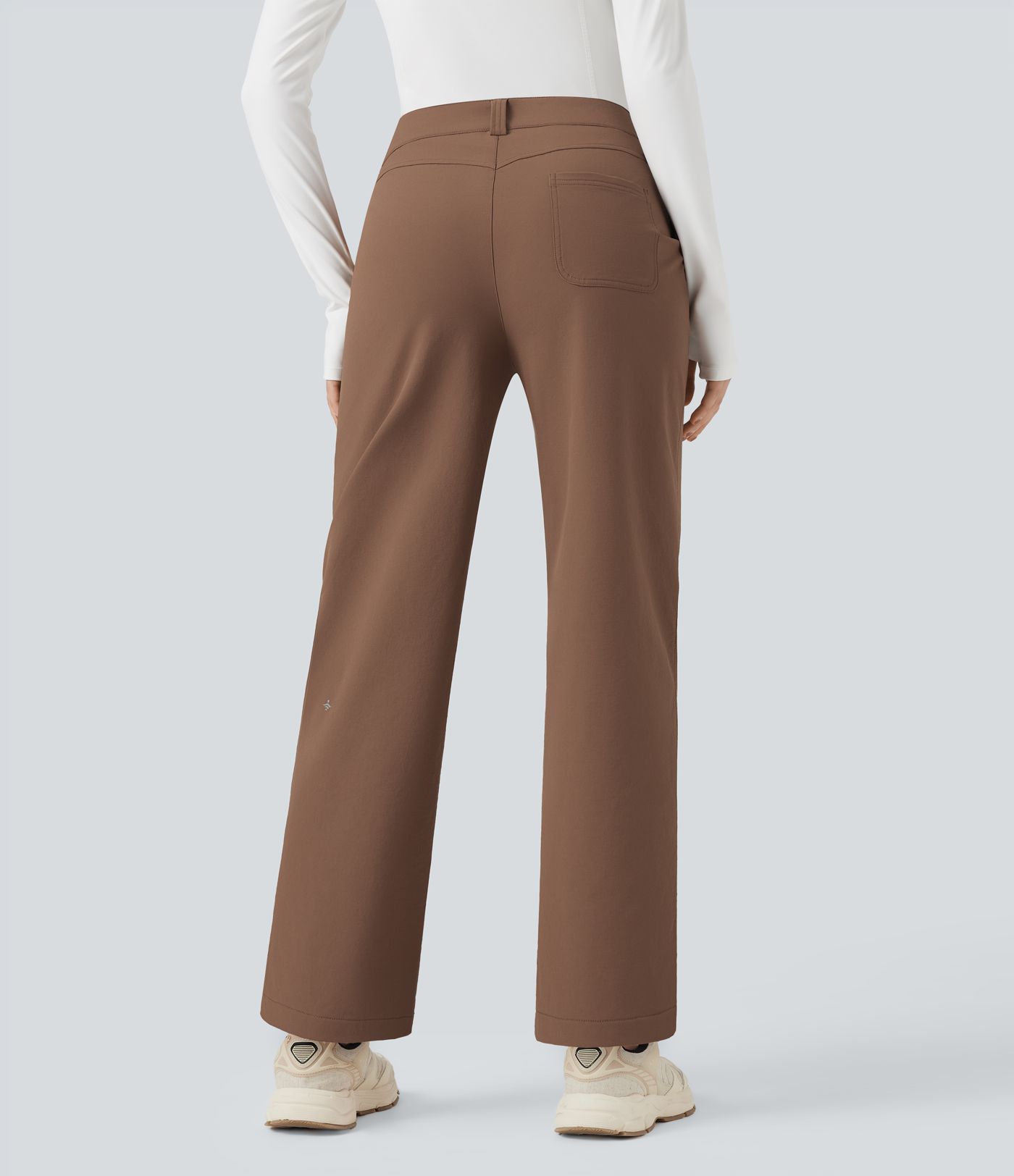 Durable Water Repellent Mid Rise Straight Leg Hiking Pants with Pockets