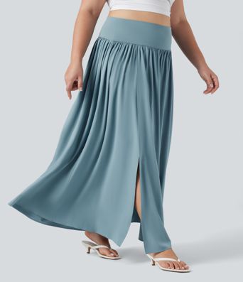 Falda larga Breezeful™ fluida 2 en 1 de tiro alto con secado rápido y control de abdomen de tallas grandes