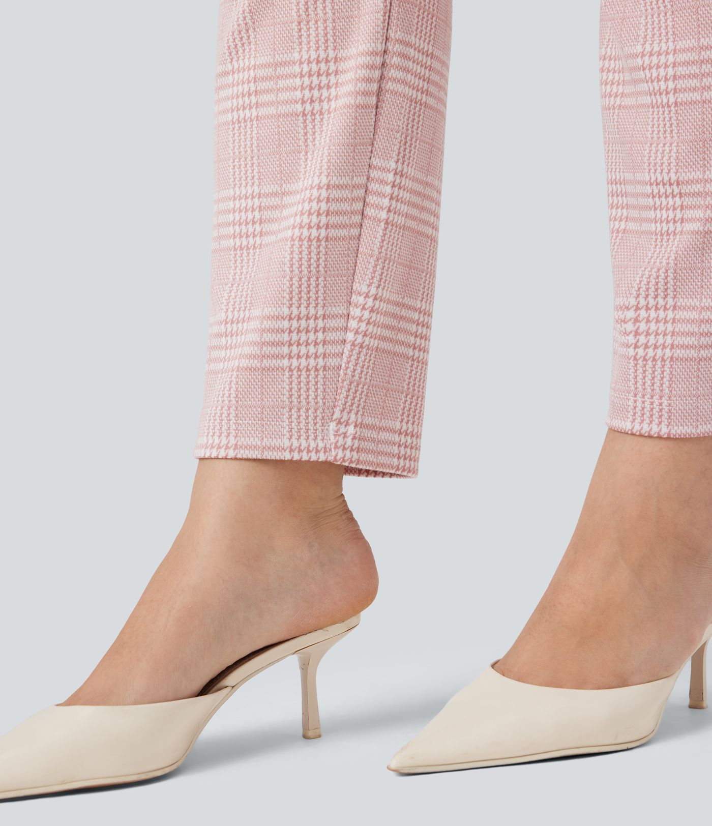 Plus Size Halara Flex™ High Waisted Houndstooth Plaid Skinny Work Pants with Pockets