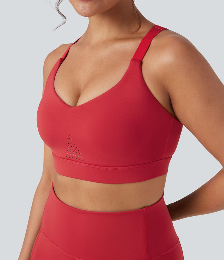 Soutien-gorge de sport d'entraînement SpeedWave™ soutien intermédiaire coques moulées perforé crochet réglable séchage rapide