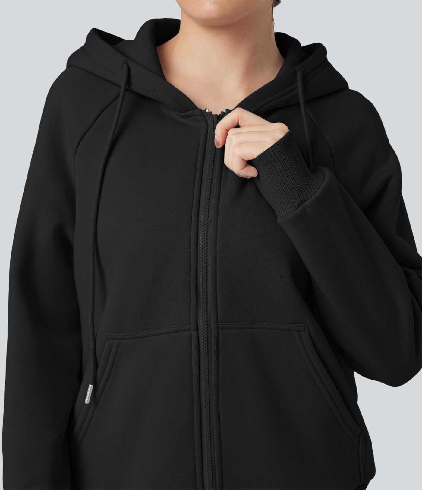 Hooded Drawstring Long Sleeve Fleece Casual Cotton Sweatshirt with Pockets