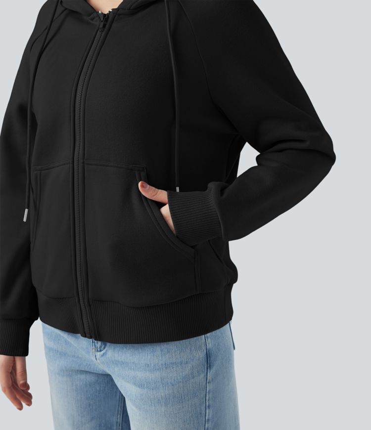 Hooded Drawstring Long Sleeve Fleece Casual Cotton Sweatshirt with Pockets