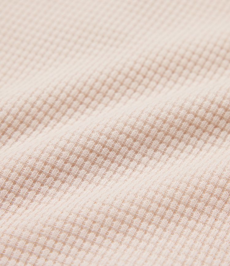 Waffle Round Neck Long Sleeve Casual T-Shirt with Pocket