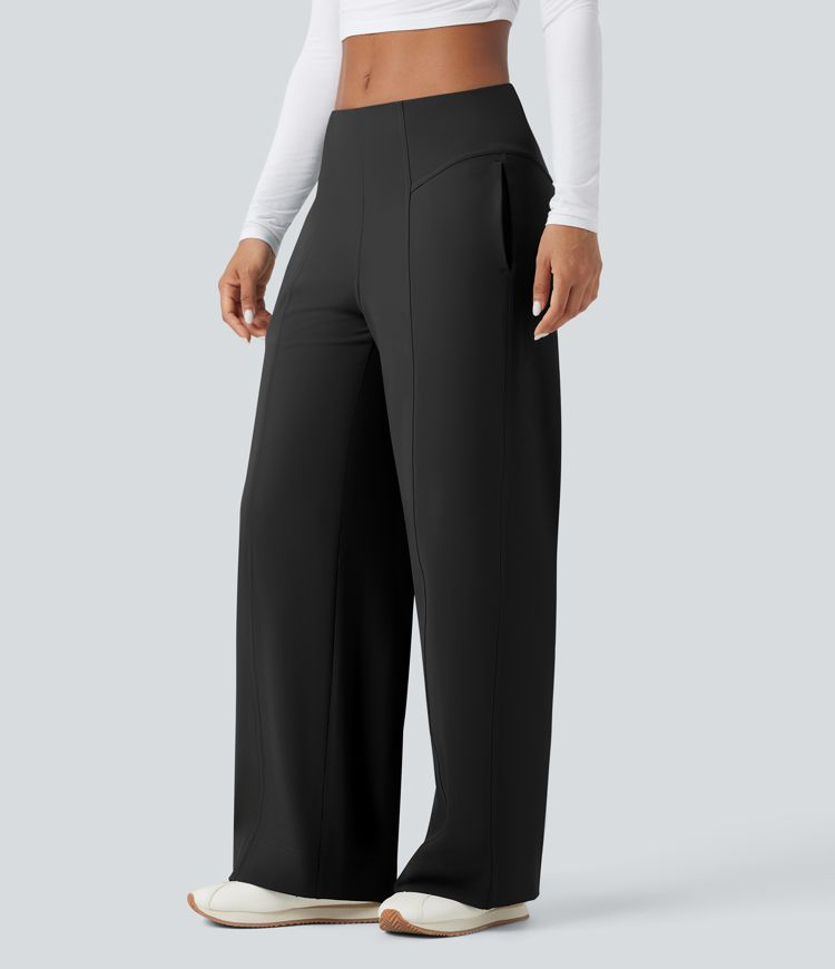 DayStretch Mid Rise Wide Leg Casual Pants with Pockets