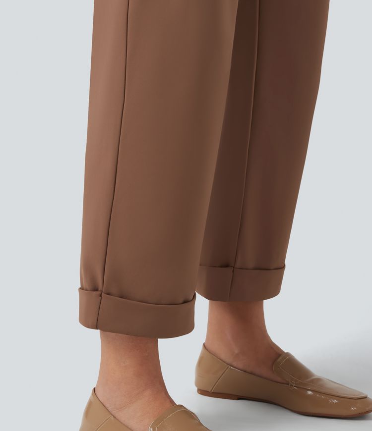Halara Flex™ DayStretch Mid Rise Straight Leg Work Cargo Trousers with Pockets