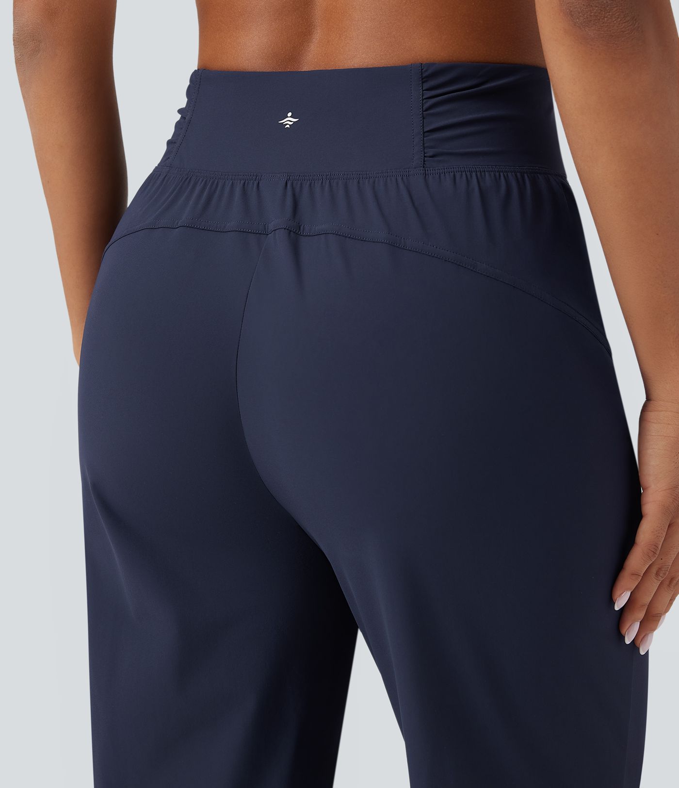 High Waisted Drawstring Ruched Tapered Quick Dry Dance Joggers with Pockets