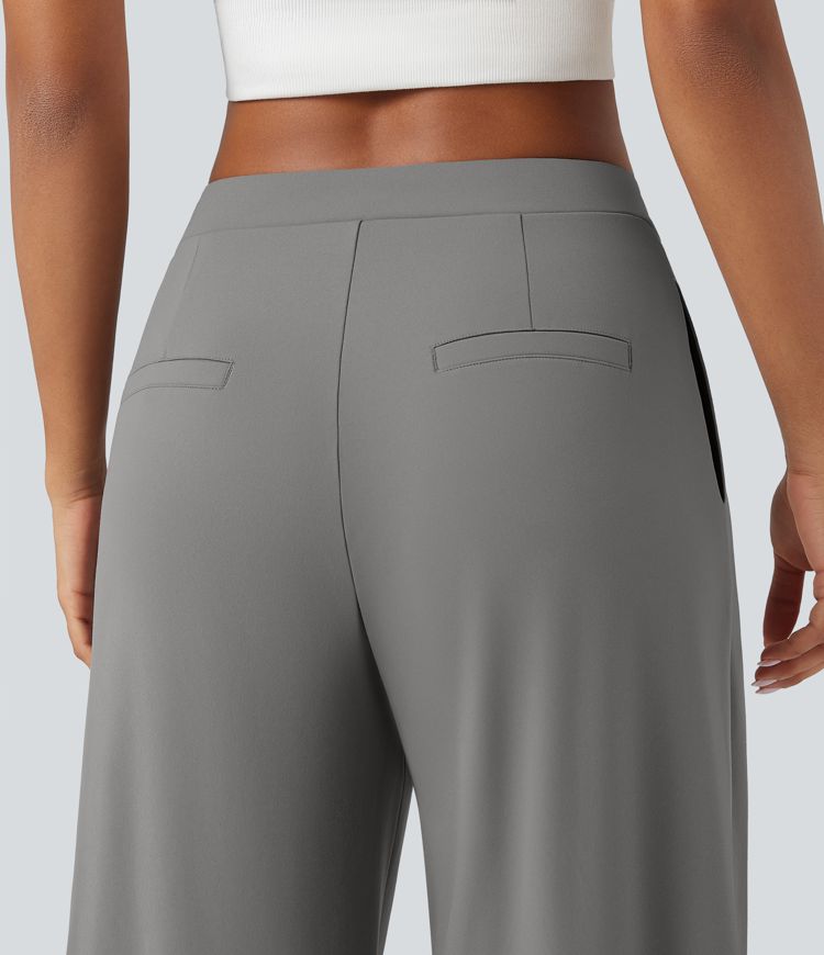 Pantalon de travail fuselé asymétrique taille moyenne Halara Flex™ DayStretch avec poches