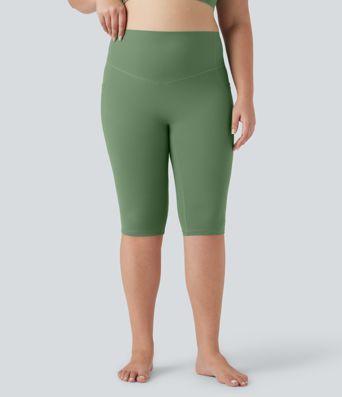Halara UltraSculpt™ SoCinched capri legíny na jógu s vysokým pasem, tvarující břicho, pro větší velikosti, s kapsami