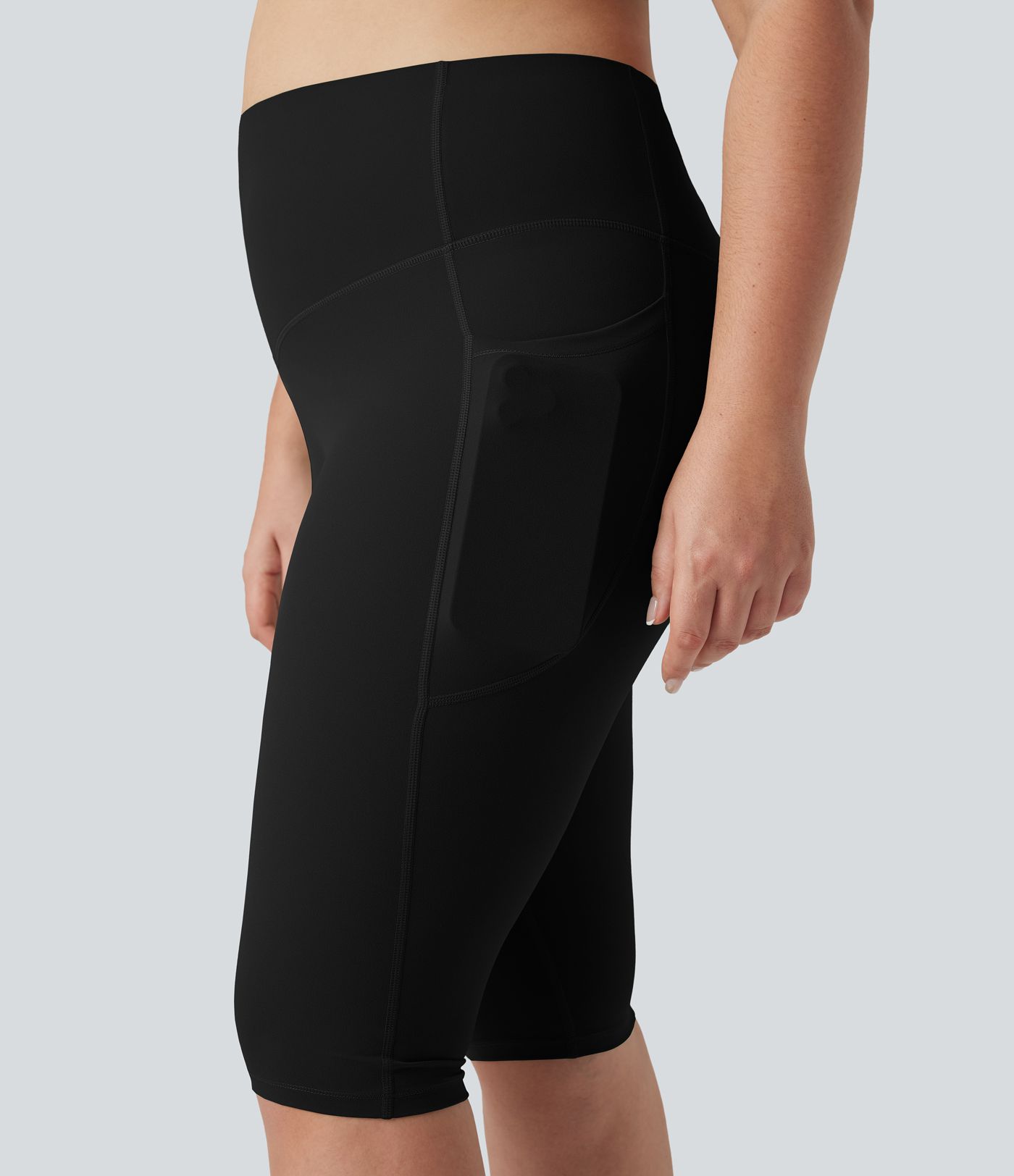 Halara UltraSculpt™ SoCinched legging capri taille haute à effet ventre plat pour yoga, grande taille, avec poches
