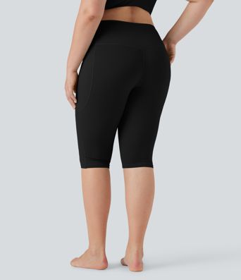 Halara UltraSculpt™ SoCinched legging capri taille haute à effet ventre plat pour yoga, grande taille, avec poches