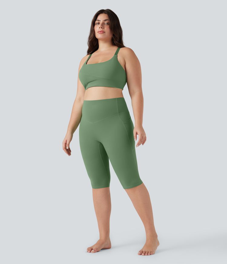 Halara UltraSculpt™ High Waisted Tummy Control Pedal Pusher Yoga Plus Size Leggings with Pockets