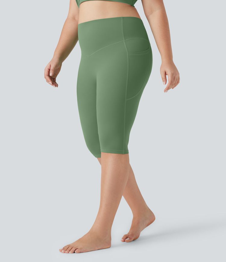 Halara UltraSculpt™ High Waisted Tummy Control Pedal Pusher Yoga Plus Size Leggings with Pockets