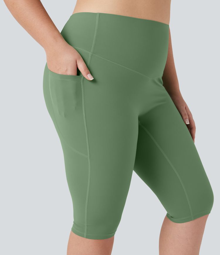 Halara UltraSculpt™ High Waisted Tummy Control Pedal Pusher Yoga Plus Size Leggings with Pockets